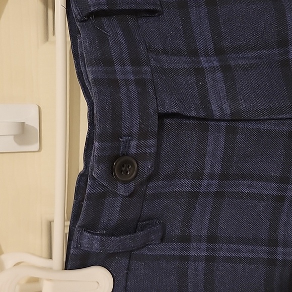 6Y Next Navy Blue Check Print Skinny Fit Dress Pants - Picture 3 of 8